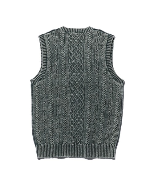 セール】ピグメントダイ アランパターン ニットベスト（ニット