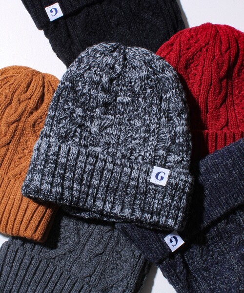 GLOSTER（グロスター）の「【GLOSTER/グロスター】裏ボア ケーブルワッチ ニット帽（ニットキャップ/ビーニー・メンズ・グレー系その他/ブラック/グレー/ブラック系その他/ワインレッド/テラコッタ・FREE）」の3枚目の写真