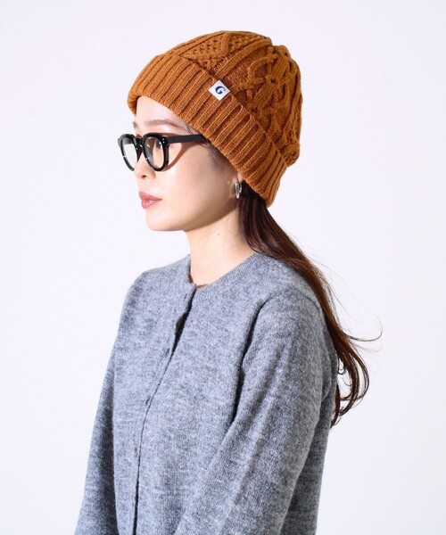 GLOSTER（グロスター）の「【GLOSTER/グロスター】裏ボア ケーブルワッチ ニット帽（ニットキャップ/ビーニー・メンズ・グレー系その他/ブラック/グレー/ブラック系その他/ワインレッド/テラコッタ・FREE）」の22枚目の写真