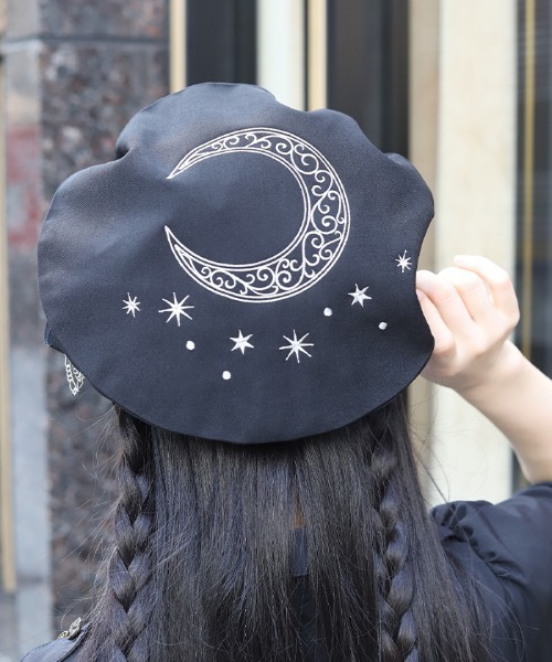 axes femme（アクシーズファム）の「星モチーフ刺繍ベレー（ハンチング