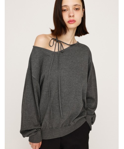 ASYMMETRY NECK LOOSE TOPS アシンメトリー ネック ルーズ