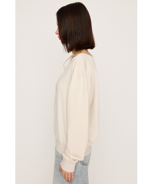SLY(スライ)の「ASYMMETRY NECK LOOSE TOPS アシンメトリー ネック ルーズ トップス 秋服 冬服(ニット/セーター・レディース・レッド/杢グレー/アイボリー/ブラック・FREE)」の9枚目の写真