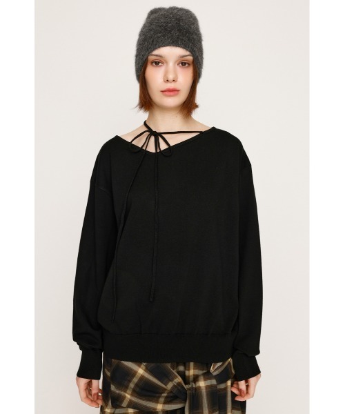 SLY(スライ)の「ASYMMETRY NECK LOOSE TOPS アシンメトリー ネック ルーズ トップス 秋服 冬服(ニット/セーター・レディース・レッド/杢グレー/アイボリー/ブラック・FREE)」の16枚目の写真