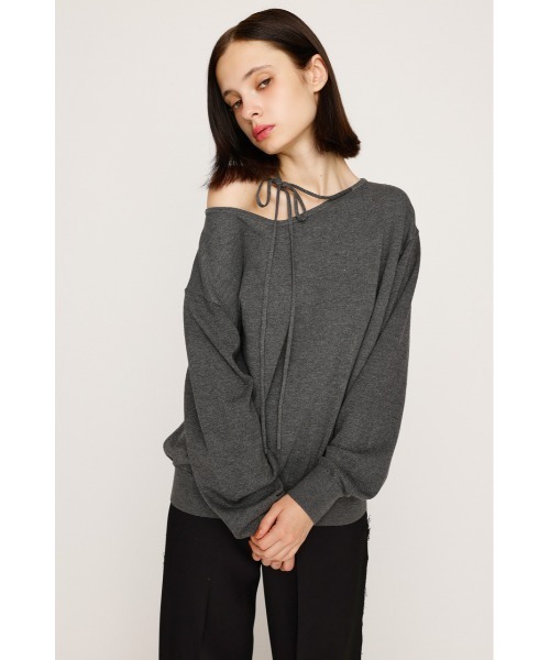 SLY(スライ)の「ASYMMETRY NECK LOOSE TOPS アシンメトリー ネック ルーズ トップス 秋服 冬服(ニット/セーター・レディース・レッド/杢グレー/アイボリー/ブラック・FREE)」の17枚目の写真