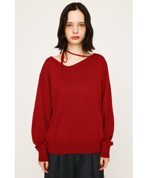 SLY(スライ)の「ASYMMETRY NECK LOOSE TOPS アシンメトリー ネック ルーズ トップス 秋服 冬服(ニット/セーター・レディース・レッド/杢グレー/アイボリー/ブラック・FREE)」の22枚目の写真