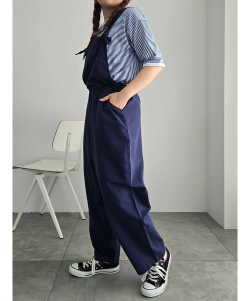 Samansa Mos2(サマンサ モスモス)の「綿麻サロペット(サロペット/オーバーオール・レディース・キナリ/カーキ/ベージュ/ネイビー・F)」の14枚目の写真