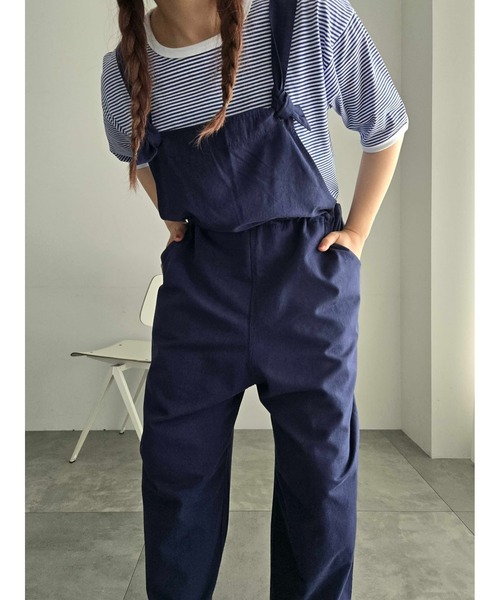 Samansa Mos2(サマンサ モスモス)の「綿麻サロペット(サロペット/オーバーオール・レディース・キナリ/カーキ/ベージュ/ネイビー・F)」の15枚目の写真