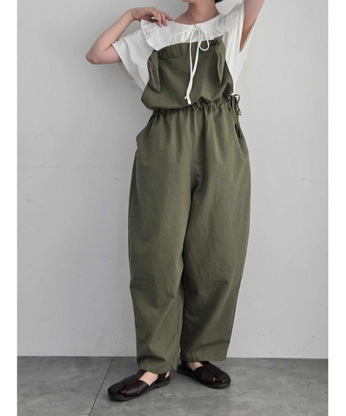 Samansa Mos2(サマンサ モスモス)の「綿麻サロペット(サロペット/オーバーオール・レディース・キナリ/カーキ/ベージュ/ネイビー・F)」の21枚目の写真