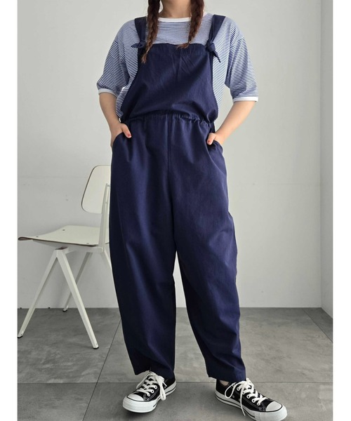 Samansa Mos2(サマンサ モスモス)の「綿麻サロペット(サロペット/オーバーオール・レディース・キナリ/カーキ/ベージュ/ネイビー・F)」の12枚目の写真