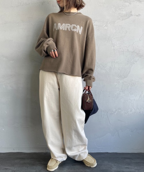 試着のみ！アメリカーナ　Americana スウェット　生成り　Mサイズ WEB先行予約】[Americana/アメリカーナ] 別注 AMRCN プリント