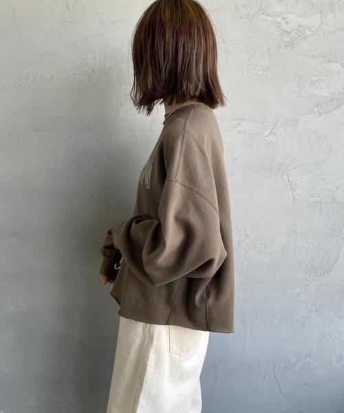 AMERICANA（アメリカーナ）の「[Americana/アメリカーナ] 別注 AMRCN プリント カットオフスウェット（スウェット・レディース・ブラウン/スミクロ/杢グレー・ONE SIZE）」の12枚目の写真