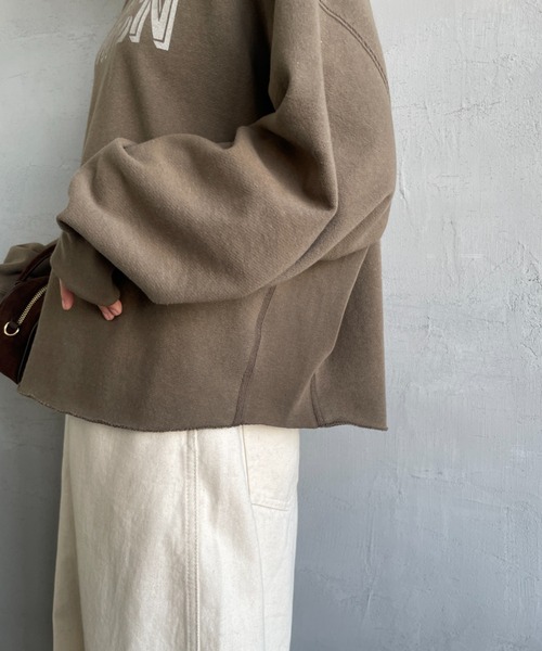 AMERICANA（アメリカーナ）の「[Americana/アメリカーナ] 別注 AMRCN プリント カットオフスウェット（スウェット・レディース・ブラウン/スミクロ/杢グレー・ONE SIZE）」の19枚目の写真