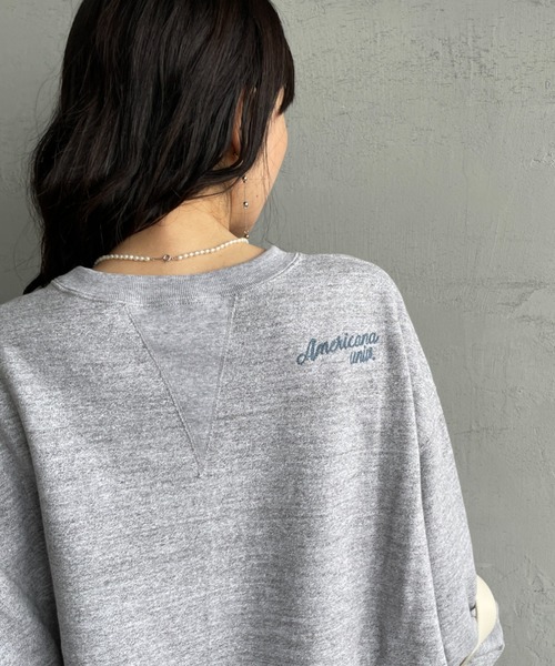 AMERICANA（アメリカーナ）の「[Americana/アメリカーナ] 別注 AMRCN プリント カットオフスウェット（スウェット・レディース・ブラウン/スミクロ/杢グレー・ONE SIZE）」の7枚目の写真
