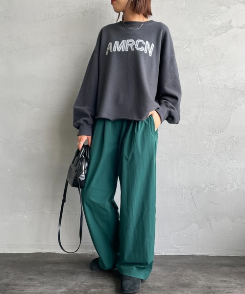 Americana/アメリカーナ] 別注 AMRCN プリント カットオフスウェット