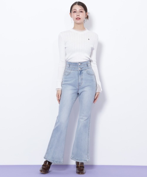 JILL by JILL STUART（ジルバイジルスチュアート）の「◇フレアデニムパンツ（デニムパンツ・レディース・ブルー/ネイビー・SMALL/MEDIUM）」の2枚目の写真