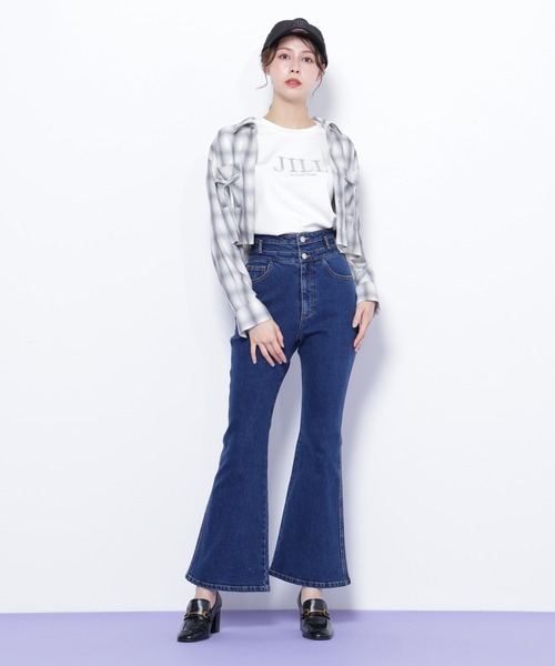 JILL by JILL STUART（ジルバイジルスチュアート）の「◇フレアデニムパンツ（デニムパンツ・レディース・ブルー/ネイビー・SMALL/MEDIUM）」の3枚目の写真