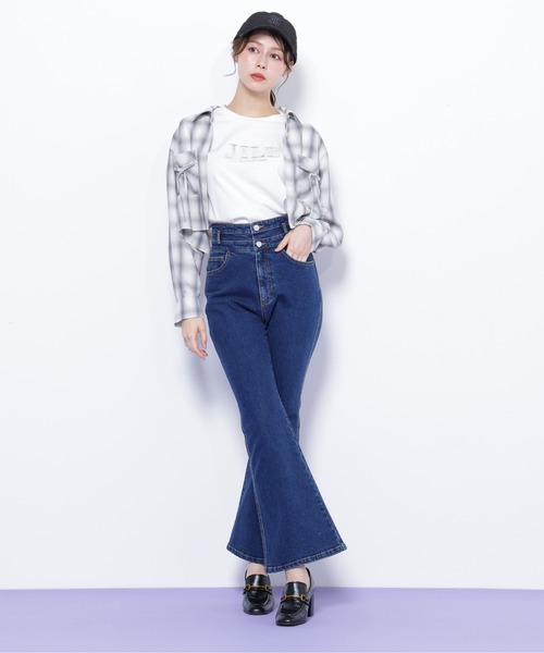 JILL by JILL STUART（ジルバイジルスチュアート）の「◇フレアデニムパンツ（デニムパンツ・レディース・ブルー/ネイビー・SMALL/MEDIUM）」の5枚目の写真