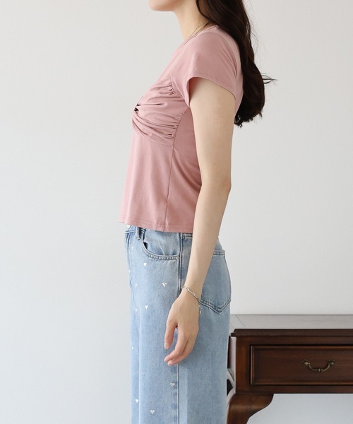 BLUEEAST(ブルーイースト)の「フロントリボンTシャツ(Tシャツ/カットソー・レディース・ピンク/ホワイト/ブラック・MEDIUM)」の20枚目の写真