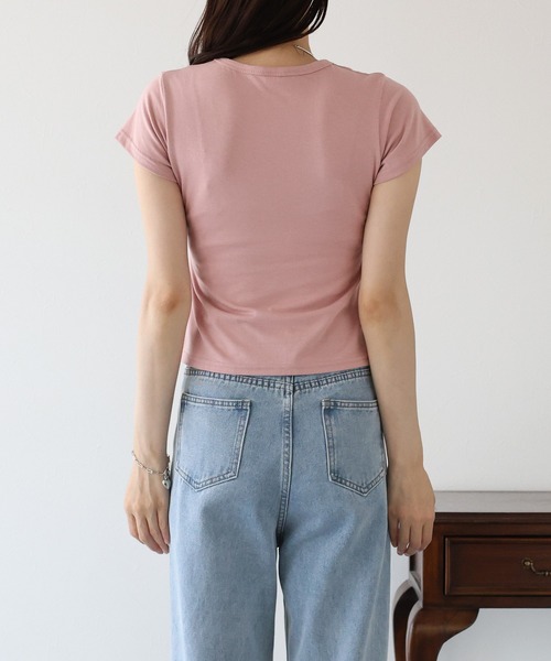 BLUEEAST(ブルーイースト)の「フロントリボンTシャツ(Tシャツ/カットソー・レディース・ピンク/ホワイト/ブラック・MEDIUM)」の21枚目の写真