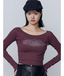 EMODA | ロゴクロップドロングスリーブTシャツ(Tシャツ/カットソー)