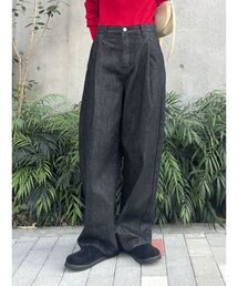 Ungrid | タックデザインカーブデニム(デニムパンツ)