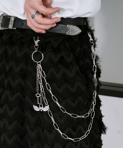 Ellno Loset(エルノロゼット)の「【新デザイン追加】ボディーキーチェーン(チャーム・メンズ・シルバー/ブラック・FREE)」の3枚目の写真