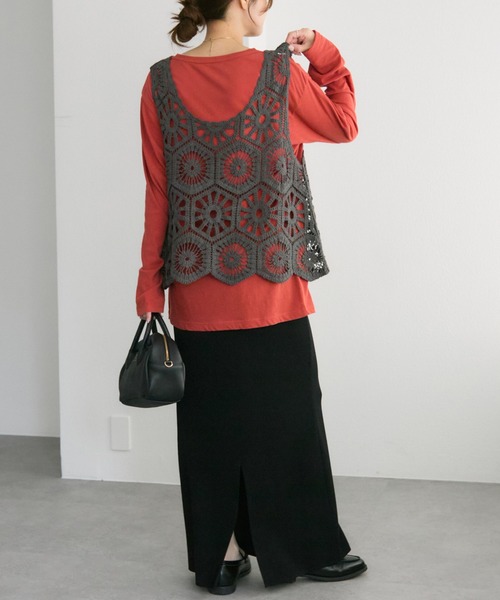 PUAL CE CIN（ピュアルセシン）の「コットンシアーカットソー（Tシャツ/カットソー・レディース・オフホワイト/ブラック/ベージュ系/オレンジ系・FREE）」の22枚目の写真