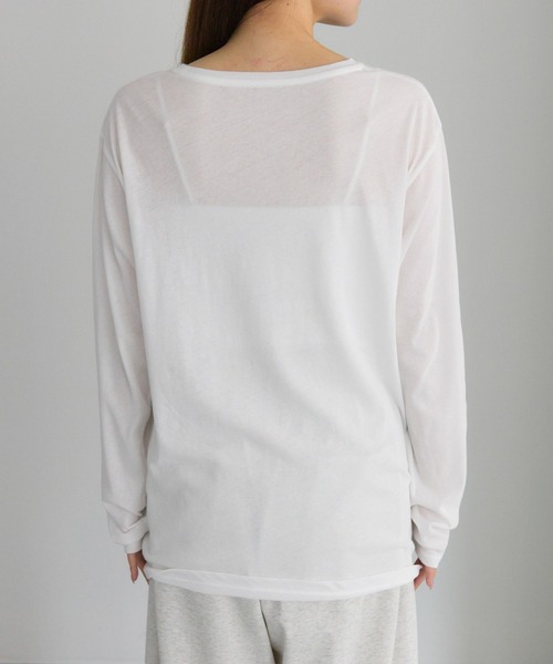 PUAL CE CIN（ピュアルセシン）の「コットンシアーカットソー（Tシャツ/カットソー・レディース・オフホワイト/ブラック/ベージュ系/オレンジ系・FREE）」の16枚目の写真