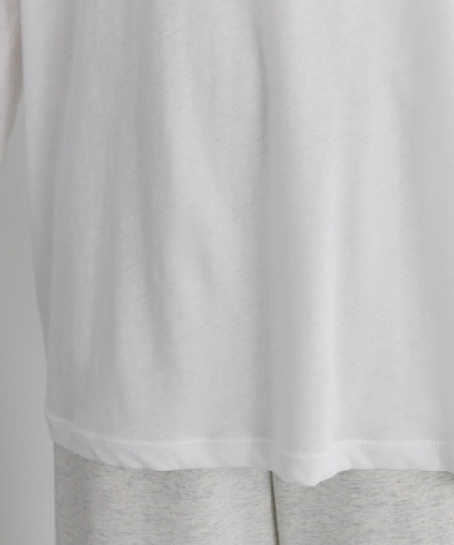 PUAL CE CIN（ピュアルセシン）の「コットンシアーカットソー（Tシャツ/カットソー・レディース・オフホワイト/ブラック/ベージュ系/オレンジ系・FREE）」の5枚目の写真