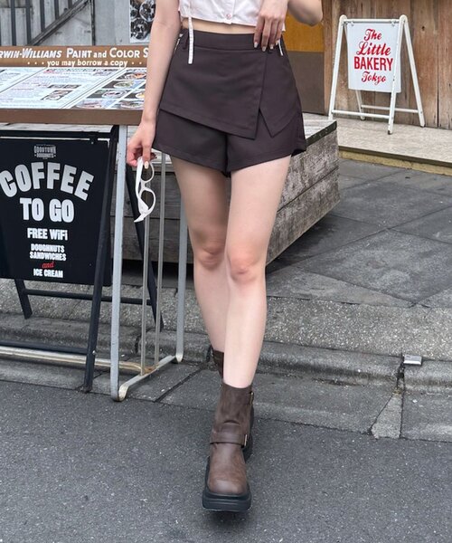 mline（エムライン）の「[mline]レイヤードミニスカ（その他パンツ・レディース・ブラック/ブラウン/グレー・1/2）」の3枚目の写真