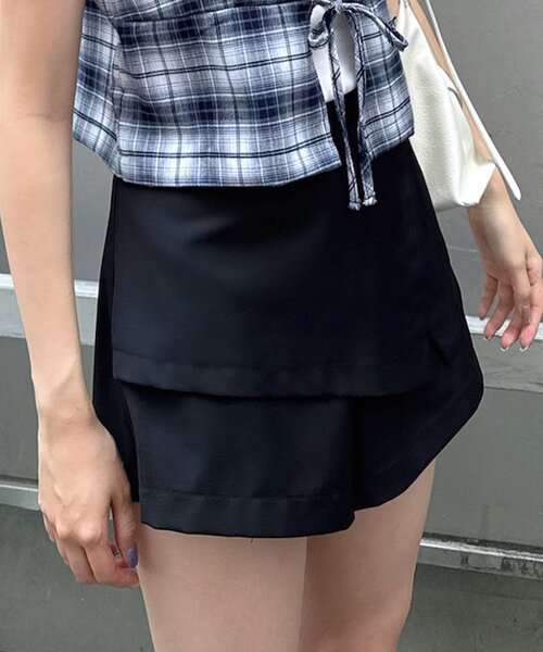 mline（エムライン）の「[mline]レイヤードミニスカ（その他パンツ・レディース・ブラック/ブラウン/グレー・1/2）」の5枚目の写真