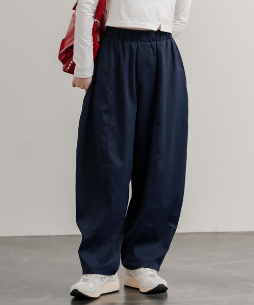 Rocky Monroe(ロッキーモンロー)の「コクーンシルエットイージーランタンパンツ/ワイドテーパードパンツ(その他パンツ・レディース・ブラック/ブラウン/ネイビー/アイボリー/カーキ/グレー・L/M)」の6枚目の写真