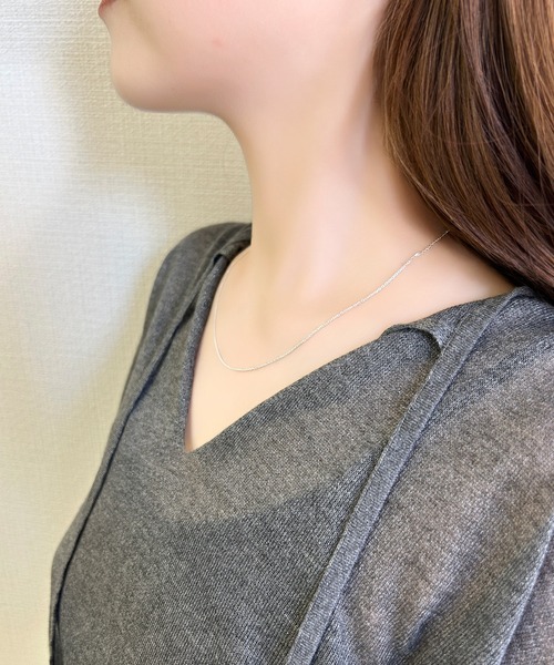 Phoebe(フィービィー)の「【SV925刻印入り】シルキーシャインオーバルチェーンネックレス/全長:40cm/ジェンダーレス(ネックレス・レディース・シルバー・FREE)」の3枚目の写真