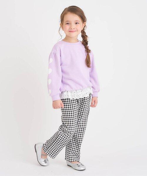 apres les cours（アプレレクール）の「【WEB限定】ペプラムレース/7days Style pants（その他パンツ・キッズ・サックスブルー/グレー/チェック・130/120/110/100/90/80）」の4枚目の写真