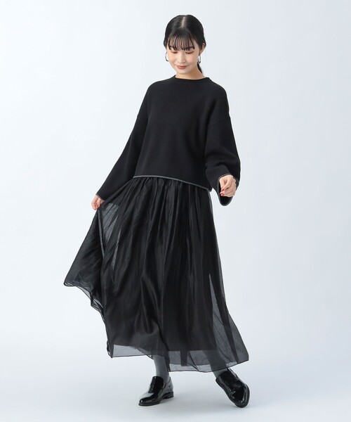 セール】スウェットニット × スカート（セットアイテム）（ワンピース