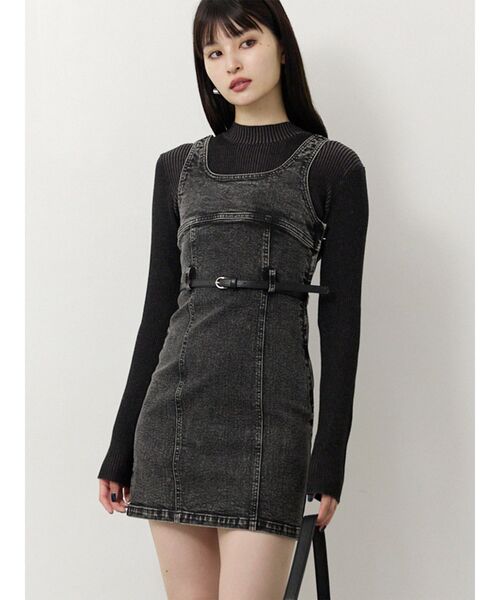 MURUA(ムルーア)の「デニムタンクワンピース(ワンピース・レディース・ブラック・1/2)」の1枚目の写真