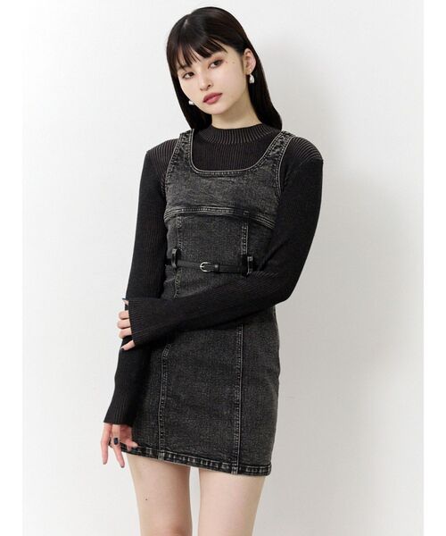 MURUA(ムルーア)の「デニムタンクワンピース(ワンピース・レディース・ブラック・1/2)」の2枚目の写真