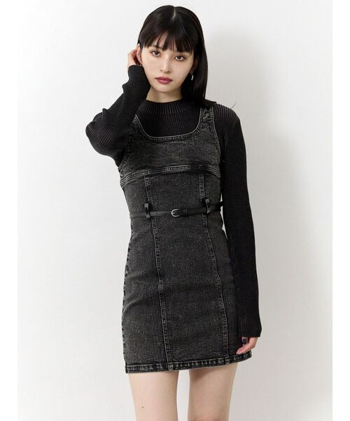 MURUA(ムルーア)の「デニムタンクワンピース(ワンピース・レディース・ブラック・1/2)」の3枚目の写真