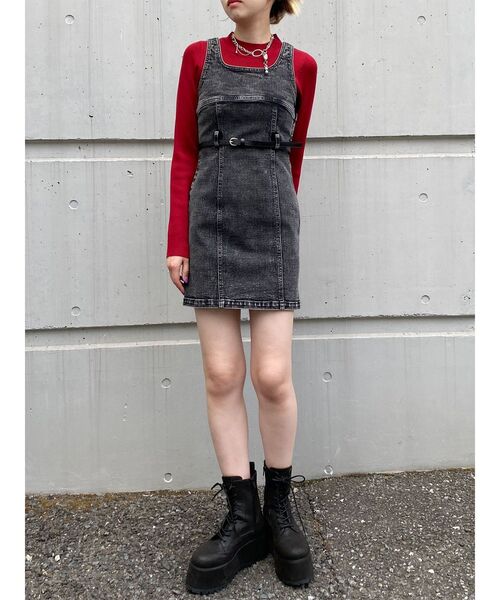 MURUA(ムルーア)の「デニムタンクワンピース(ワンピース・レディース・ブラック・1/2)」の6枚目の写真