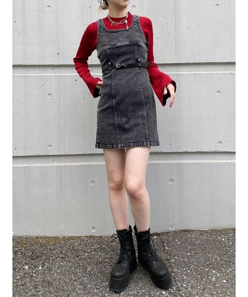 MURUA(ムルーア)の「デニムタンクワンピース(ワンピース・レディース・ブラック・1/2)」の7枚目の写真