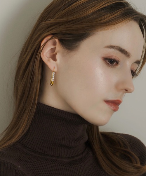 PIERCE/SAFETY PIN×PEARL（ピアス（両耳用））｜muku（ムク）の