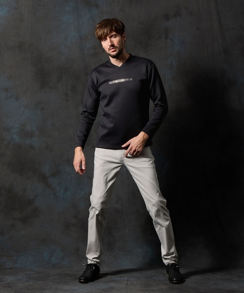 HIDEAWAYS NICOLE(ハイダウェイニコル)の「【WEB限定】メタルジェルプリントVネックプルオーバー(Tシャツ/カットソー・メンズ・ブラック/オフホワイト/チャコールグレー/ボルドー・MEDIUM/LARGE/X-LARGE)」の12枚目の写真