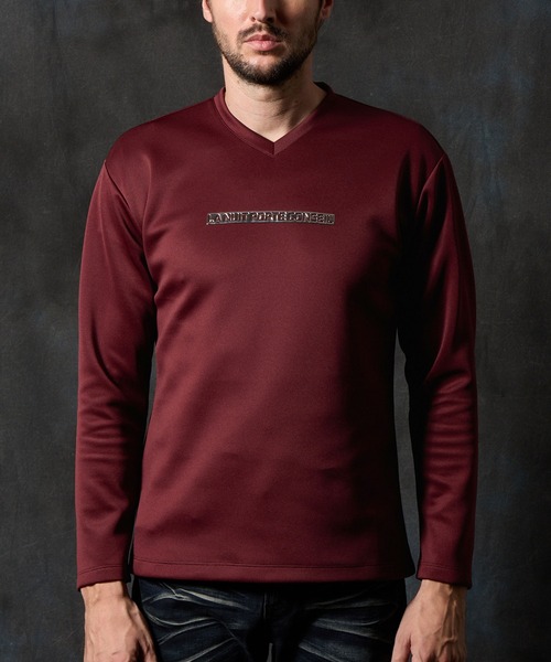 HIDEAWAYS NICOLE(ハイダウェイニコル)の「【WEB限定】メタルジェルプリントVネックプルオーバー(Tシャツ/カットソー・メンズ・ブラック/オフホワイト/チャコールグレー/ボルドー・MEDIUM/LARGE/X-LARGE)」の13枚目の写真