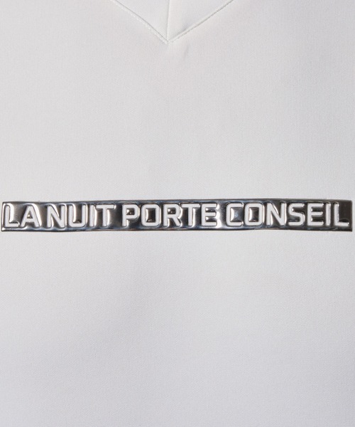 HIDEAWAYS NICOLE(ハイダウェイニコル)の「【WEB限定】メタルジェルプリントVネックプルオーバー(Tシャツ/カットソー・メンズ・ブラック/オフホワイト/チャコールグレー/ボルドー・MEDIUM/LARGE/X-LARGE)」の6枚目の写真