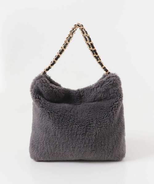 【美品】VIOLAd‘OROショルダーバッグ　ハンドバッグ　ファー　 ブラック VIOLAd'ORO ヴィオラドーロ ショルダーバッグ ELMO エルモ V