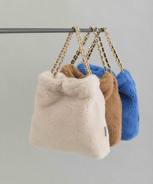 URBAN RESEARCH ROSSO WOMEN（アーバンリサーチ　ロッソ）の「VIOLA d’ORO　エコファーショルダーS（ショルダーバッグ・レディース・ブラウン/ダークグレー/オフホワイト/ブルー・-）」の9枚目の写真