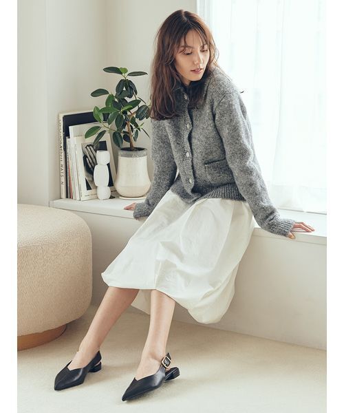 Mila Owen(ミラオーウェン)の「ウエストドロスト2サイズバルーンスカート(スカート・レディース・オリーブ/ブラック/ホワイト・0/1)」の19枚目の写真