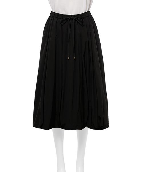 Mila Owen(ミラオーウェン)の「ウエストドロスト2サイズバルーンスカート(スカート・レディース・オリーブ/ブラック/ホワイト・0/1)」の4枚目の写真