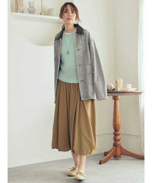 Mila Owen(ミラオーウェン)の「ウエストドロスト2サイズバルーンスカート(スカート・レディース・オリーブ/ブラック/ホワイト・0/1)」の15枚目の写真