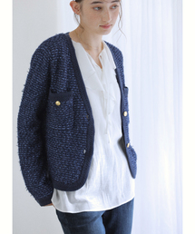 La TOTALITE（ラトータリテ）の「Vネックツイードカーディガン（カーディガン/ボレロ）」